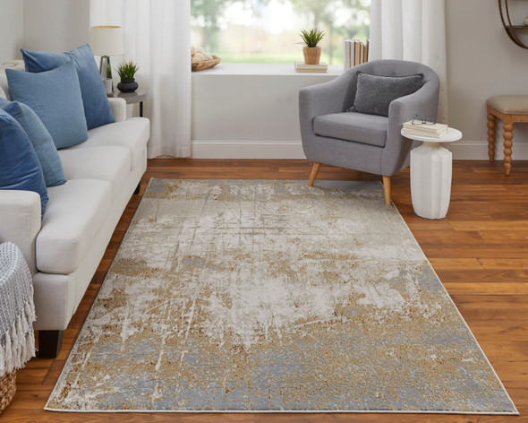 Feizy Aura 39LNF Ivory Brown Gray Area Rug
