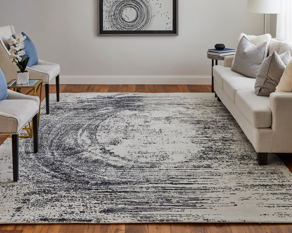 Feizy Coda 8928F Black White Area Rug
