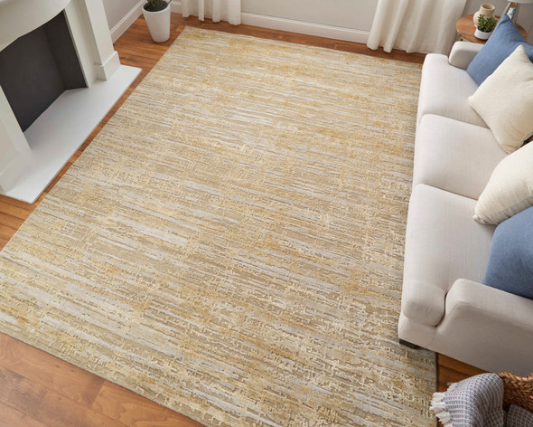 Feizy Eastfield 69FQF Yellow Ivory Gold Area Rug