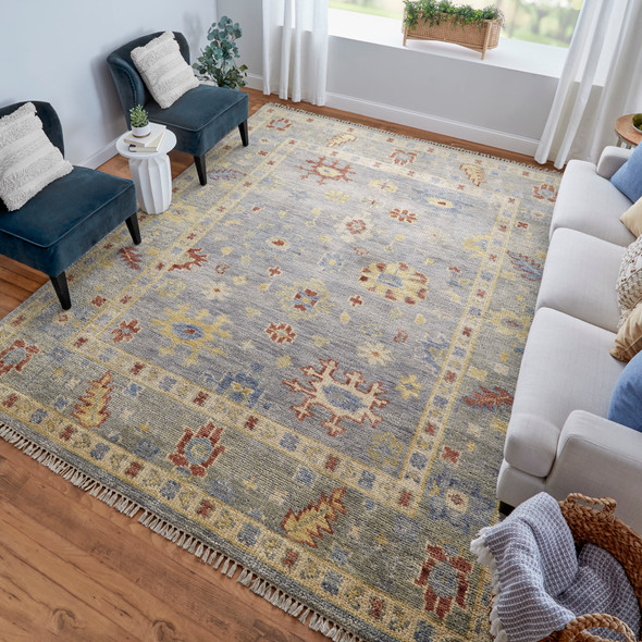 Feizy Fillmore 6954F Blue Taupe Gray Area Rug