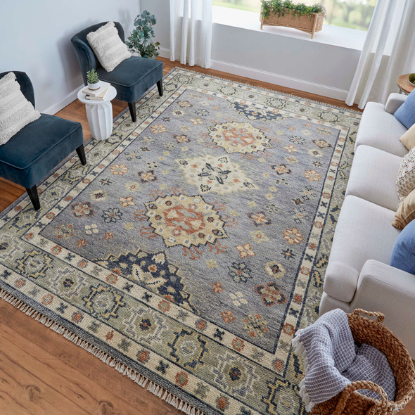Feizy Fillmore 69CIF Blue Taupe Gray Area Rug