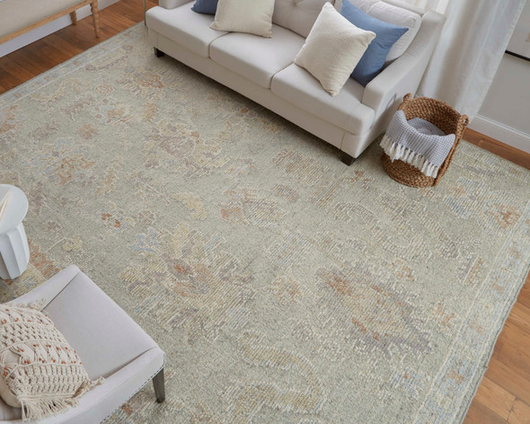 Feizy Grafton 69FNF Gray Green Blue Area Rug