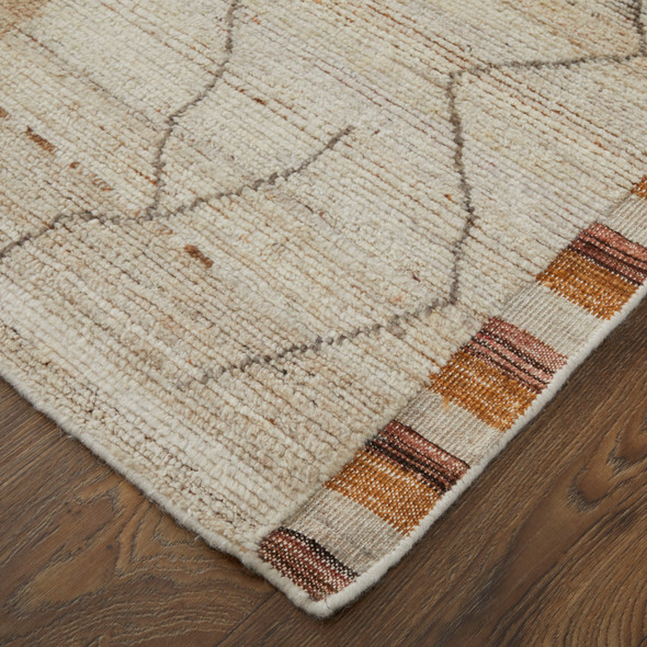 Feizy Kasbah 69G0F Ivory Tan Orange Area Rug