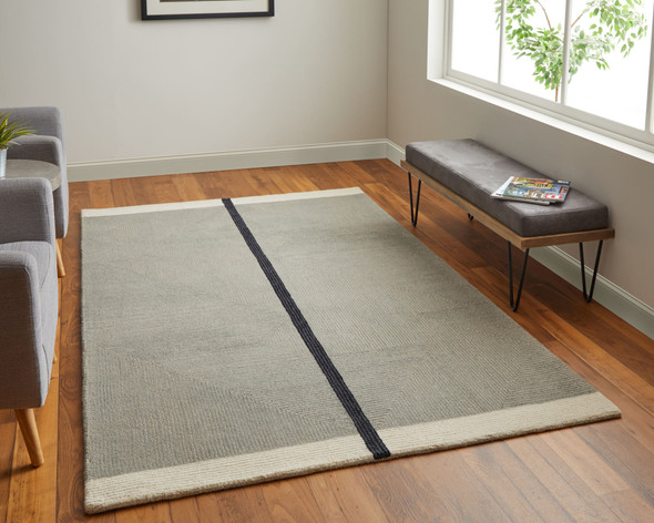 Feizy Maguire 8904F Taupe Black Area Rug