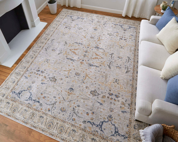 Feizy Pasha 39M4F Ivory Blue Taupe Area Rug