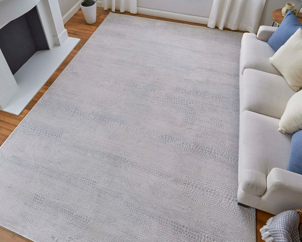 Feizy Prasad 39N8F Ivory Silver Gray Area Rug