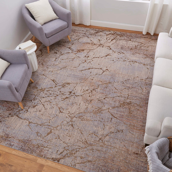 Feizy Pryor 39NEF Brown Taupe Tan Area Rug