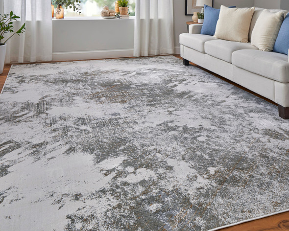 Feizy Waldor 39NDF Gray Silver Taupe Area Rug