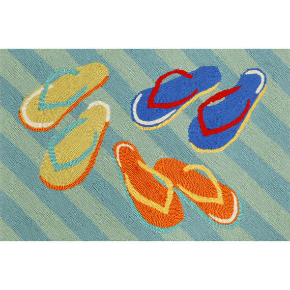TransOcean Frontporch 1405 03 Flip Flops Blue Rug