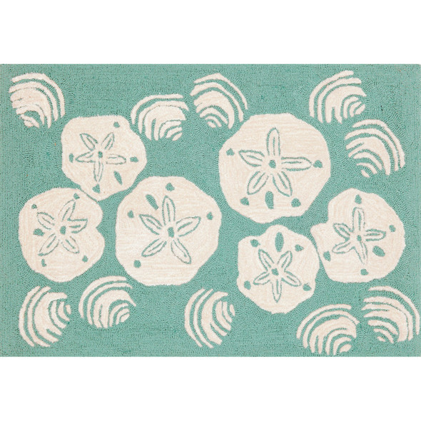 TransOcean Frontporch 1408 04 Shell Toss Aqua Rug