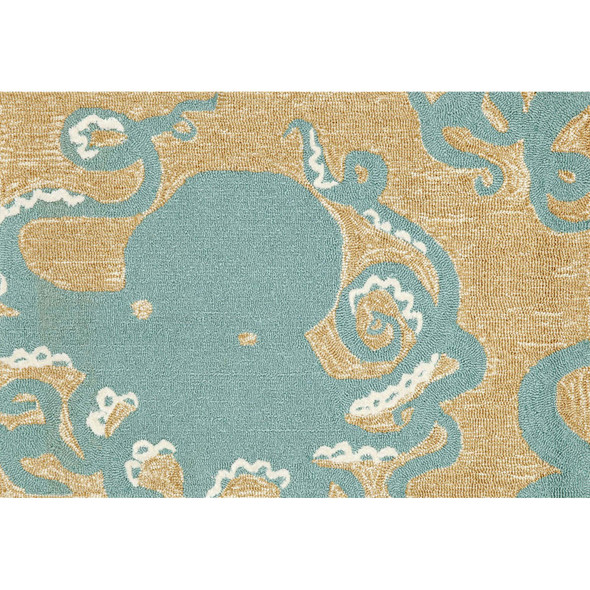TransOcean Frontporch 1432 04 Octopus Aqua Rug
