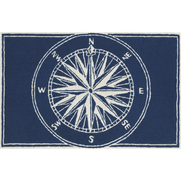 TransOcean Frontporch 1447 33 Compass Navy Rug