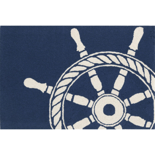 TransOcean Frontporch 1456 33 Ship Wheel Navy Rug