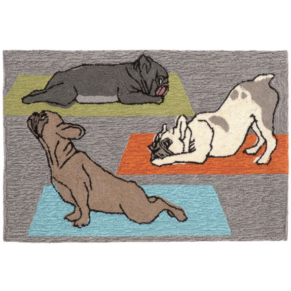 TransOcean Frontporch 1488 47 Yoga Dogs Heather Rug