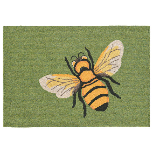 TransOcean Frontporch 1505 06 Bee Green Rug