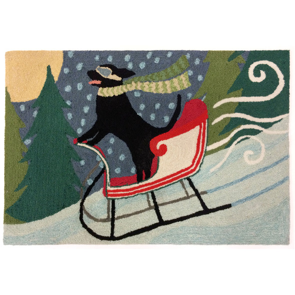 TransOcean Frontporch 1564 44 Sledding Dog Multi Rug