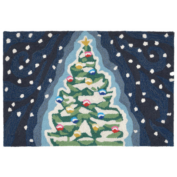 TransOcean Frontporch 1844 47 Xmas Tree Midnight Rug