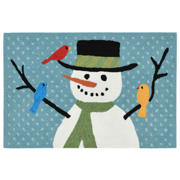 TransOcean Frontporch 1865 03 Snowman And Friends Bl Rug