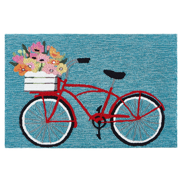 TransOcean Frontporch 4434 03 Bike Ride Blue Rug