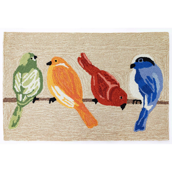 TransOcean Frontporch 4457 12 Birds Neutral Rug