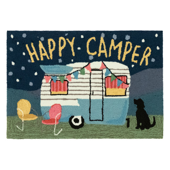 TransOcean Frontporch 4542 47 Happy Camper Night Rug