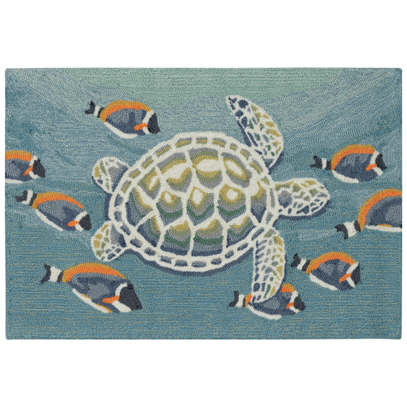TransOcean Frontporch 4636 04 Turtle And Fish Ocean Rug