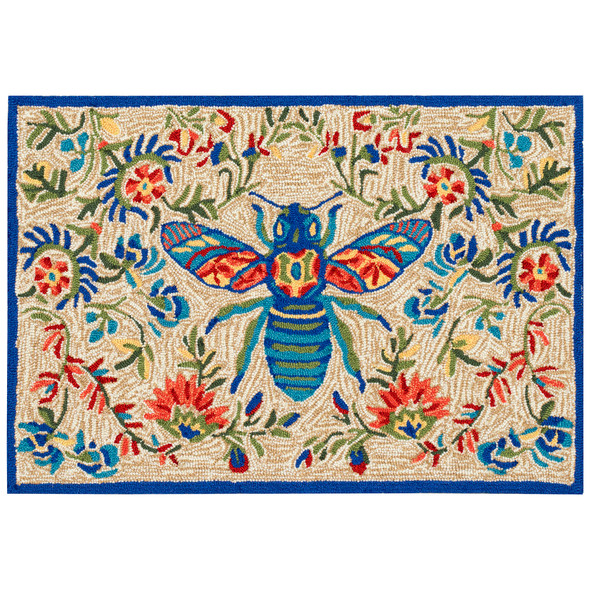 TransOcean Frontporch 4638 22 Flora Bee Multi Natural Rug