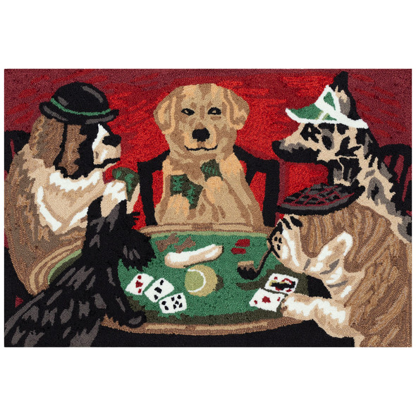 TransOcean Frontporch 4669 44 Poker Pups Multi Rug