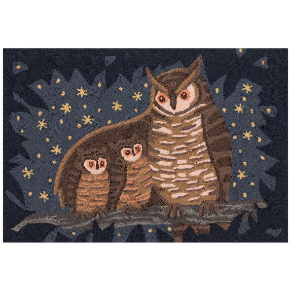TransOcean Frontporch 4673 33 Owl Family Midnight Rug