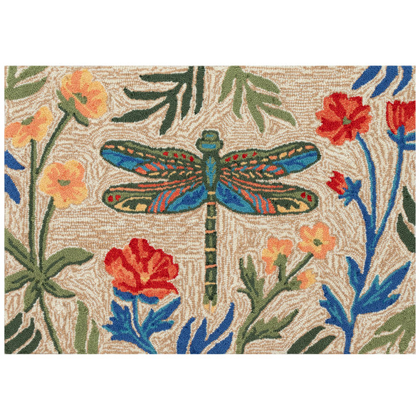TransOcean Frontporch 4675 44 Floral Dragonfly Multi Rug