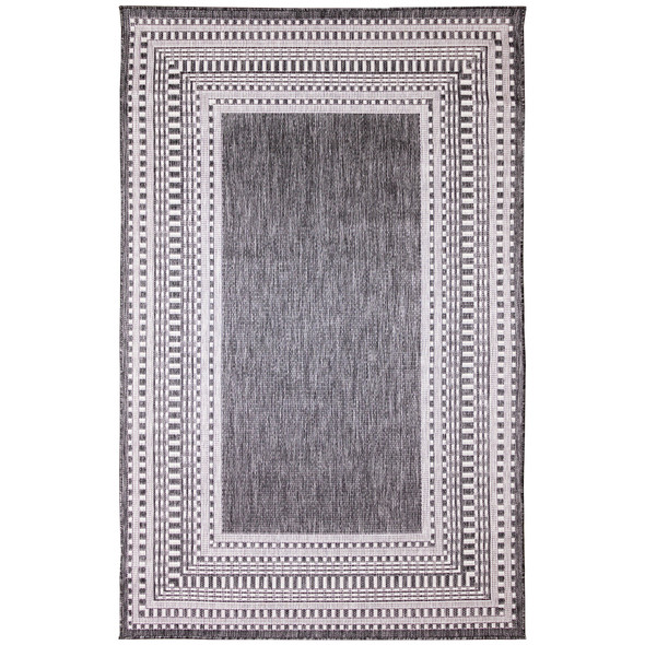 TransOcean Malibu 8228 47 Etched Border Charcoal Rug