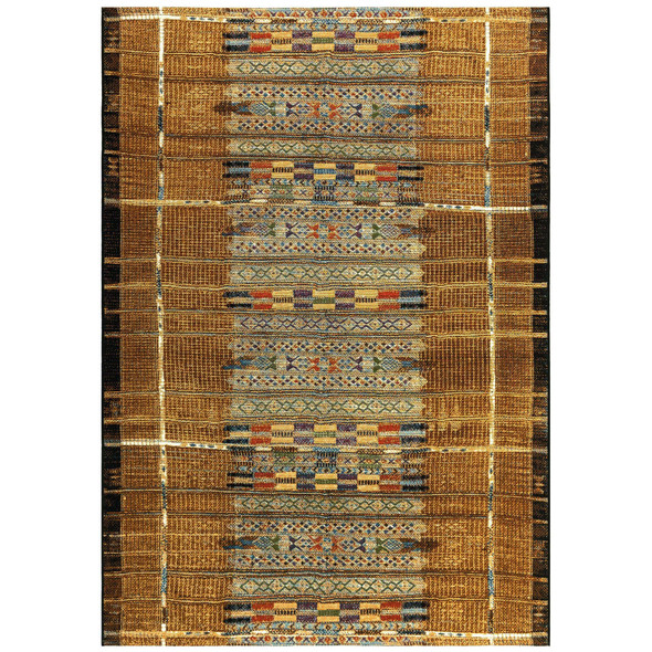 TransOcean Marina 8057 09 Tribal Stripe Gold Rug