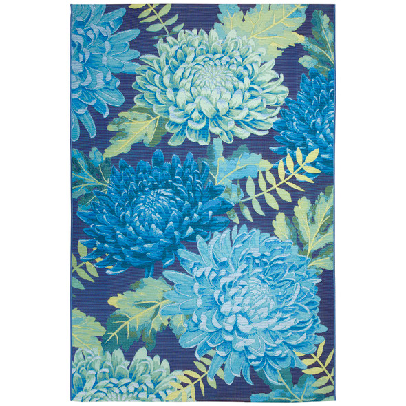 TransOcean Marina 8183 03 Mums Blue Rug