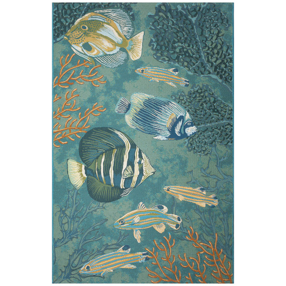 TransOcean Marina 8201 04 Fish Aqua Rug