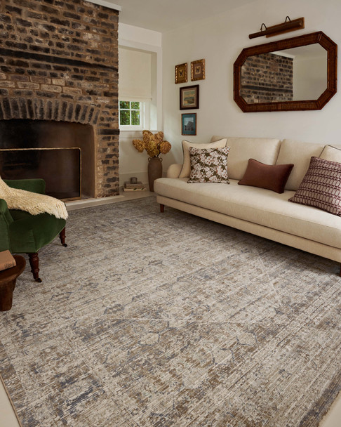Chris Loves Julia x Loloi Ida IDA-06 Slate Natural Rug