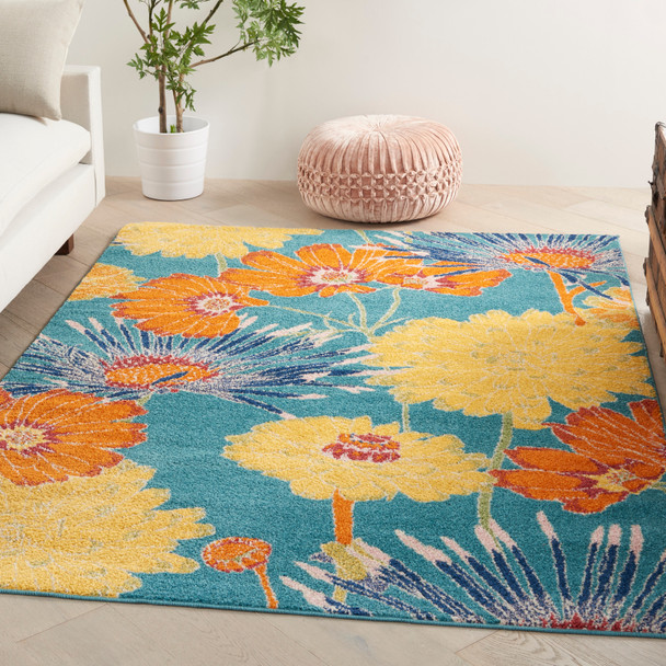 Nourison Home Allur ALR06 Turquoise Multicolor Rug
