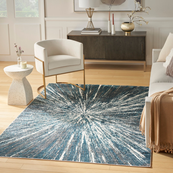 Nourison Home Ambiance AMI01 Blue Silver Rug