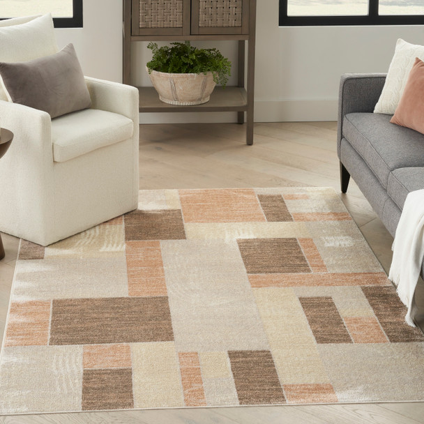 Nourison Home Astra Machine Washable ASW09 Beige Multicolor Rug