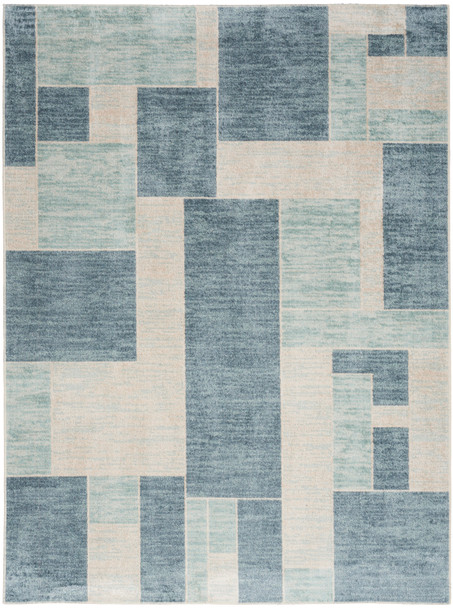 Nourison Home Astra Machine Washable ASW09 Blue Ivory Rug