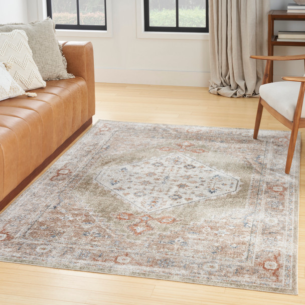 Nourison Home Astra Machine Washable ASW11 Sage Multi Rug