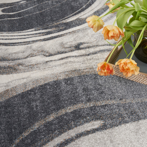 Nourison Home Astra Machine Washable ASW15 Ivory Grey Rug