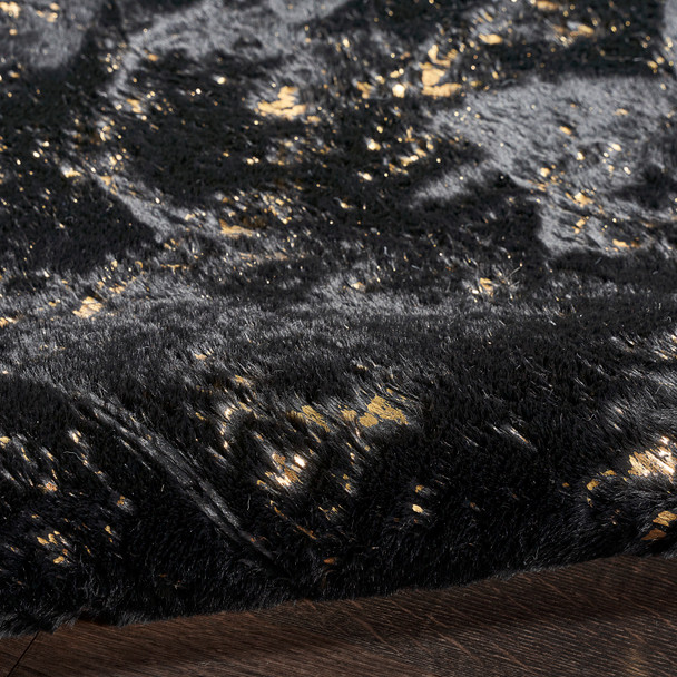 Nourison Home Cozy Shimmer CSH01 Black Gold Rug