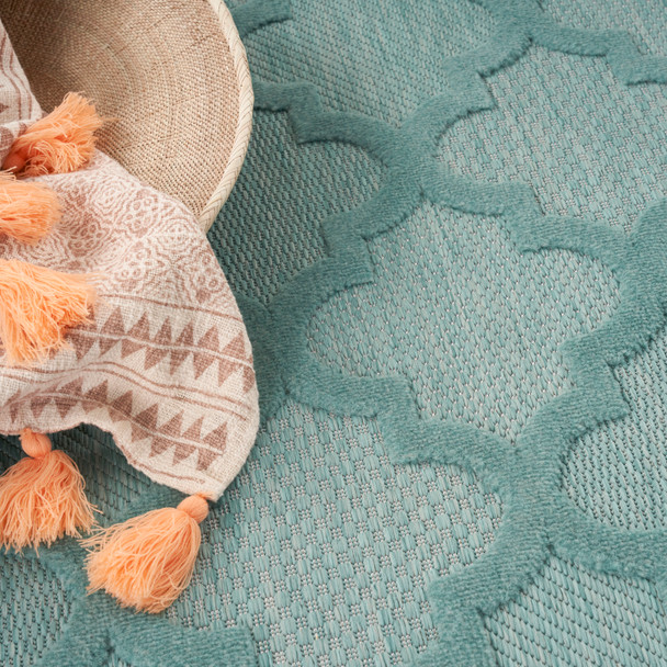 Nourison Home Easy Care NES01 Aqua Teal Rug