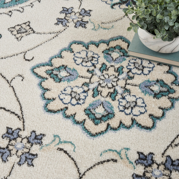 Nourison Home Nourison Essentials NRE05 Ivory Blue Rug