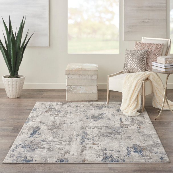 Nourison Home Royal Terrace KI42 White Blue Rug