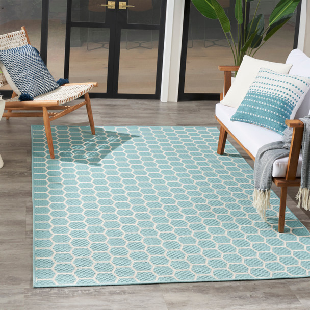 Nourison Home Twist Reversible TWS01 Aqua Rug