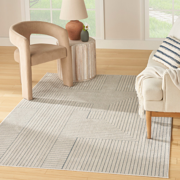 Nourison Home Washable Decor WSD11 Cream Blue Rug