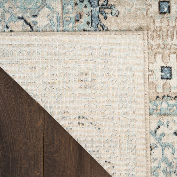 Nourison Home Washable Decor WSD12 Taupe Blue Rug