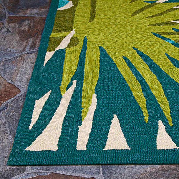 Couristan Covington 2992 0505 Jungle Leaves Ivory Forest Green Rug