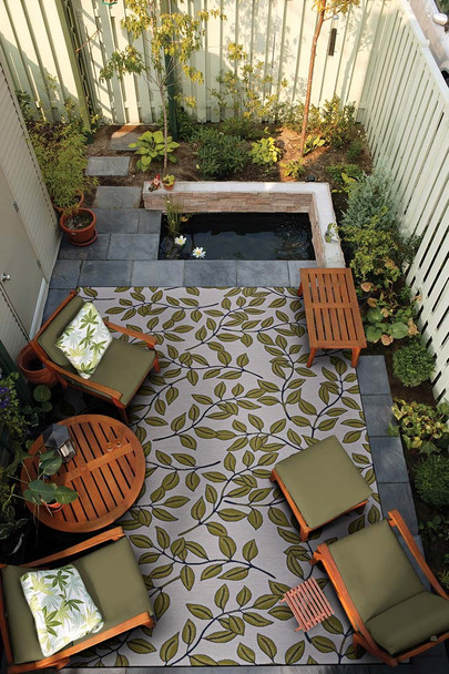 Couristan Dolce 7512 0045 Summer Ivy Ivory Olive Rug